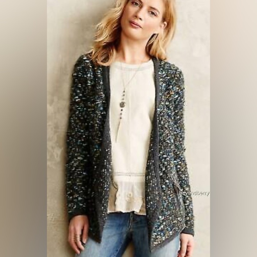 Anthropologie Keavy Jacquard Jacket by Moth Size Medium